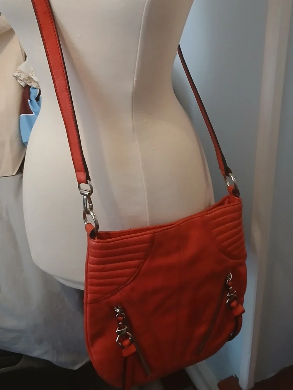Y2k Red Quilted Crossbody Bag - Animal Print Lining